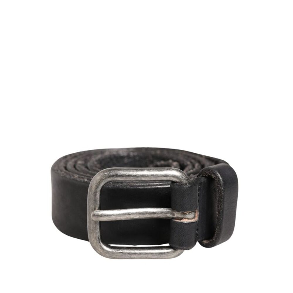 Daniele Alessandrini Men Black Leather Metal Buckle Men's Belt